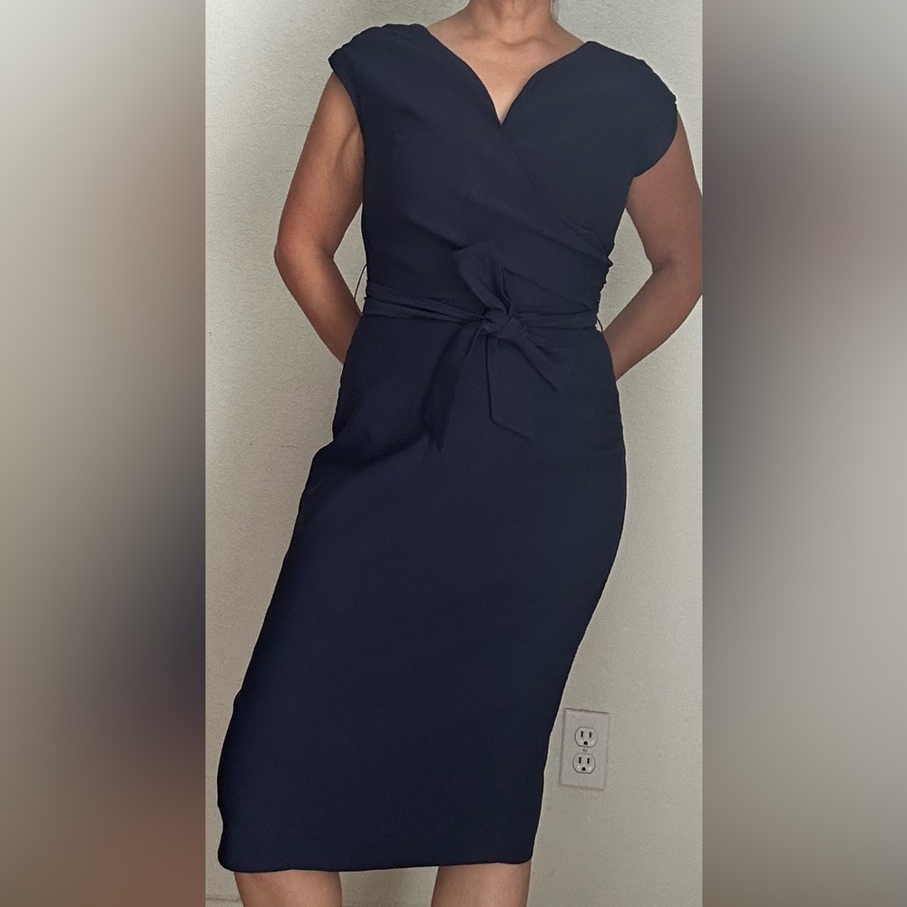 Chic One Shoulder Navy Dress